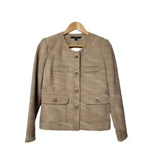 Chadwick's Vintage Jacket Women 10 Tan Toggle Button Business Casual Travel